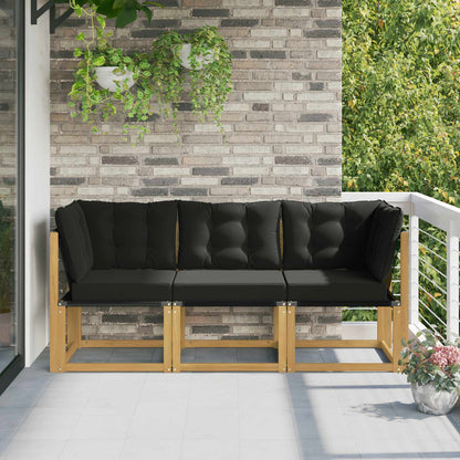 Outdoor Midden- en Hoeksalon met kussen 3 Stuk Wit