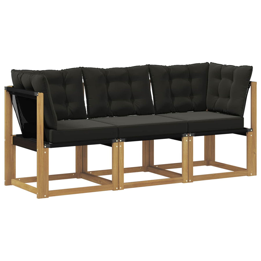 Outdoor Midden- en Hoeksalon met kussen 3 Stuk Wit