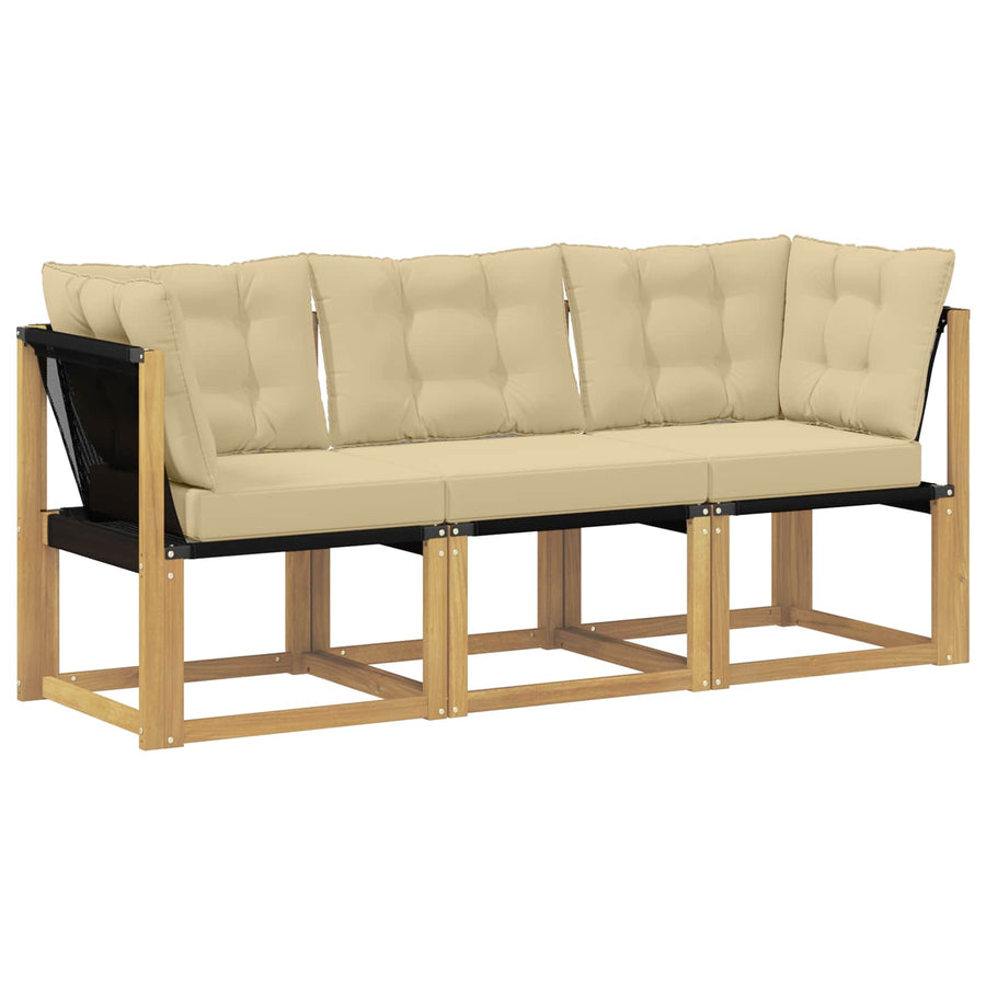 Outdoor Midden- en Hoeksalon met kussen 3 Stuk Wit
