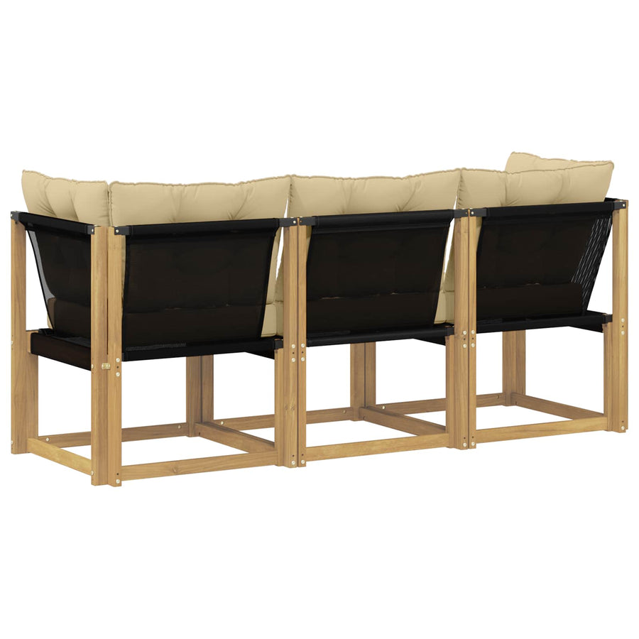 Outdoor Midden- en Hoeksalon met kussen 3 Stuk Wit