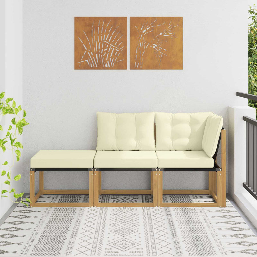 Sectie Sofa Eenheden met kussen 3 Stuk Wit