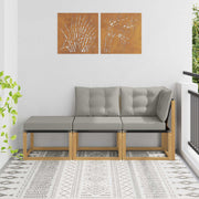 Modulaire loungeset 3-delig massief acaciahout wit