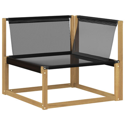 Buiten Hoek Sofa Massief Acaciahout en Textilene Wit