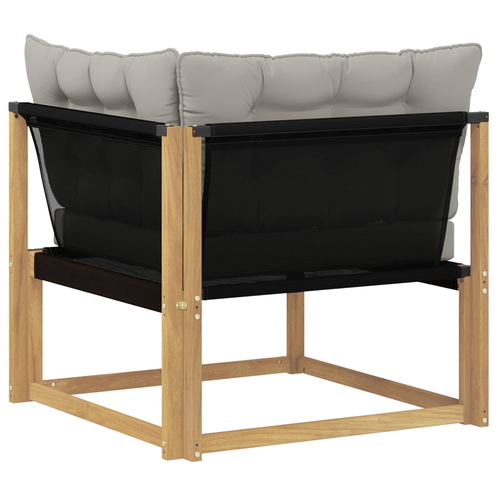 Buiten Hoek Sofa Massief Acaciahout en Textilene Wit