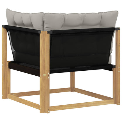 Buiten Hoek Sofa Massief Acaciahout en Textilene Wit
