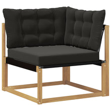 Buiten Hoek Sofa Massief Acaciahout en Textilene Wit