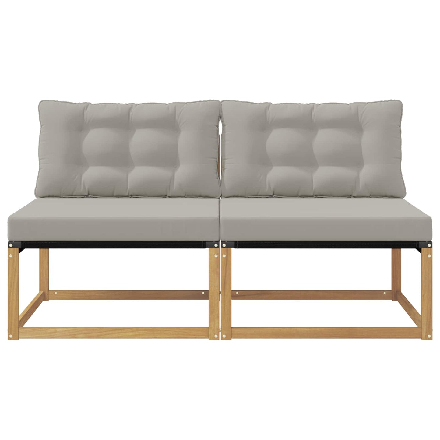 Buiten Midden Sofa Massief Acaciahout en Textilene Wit