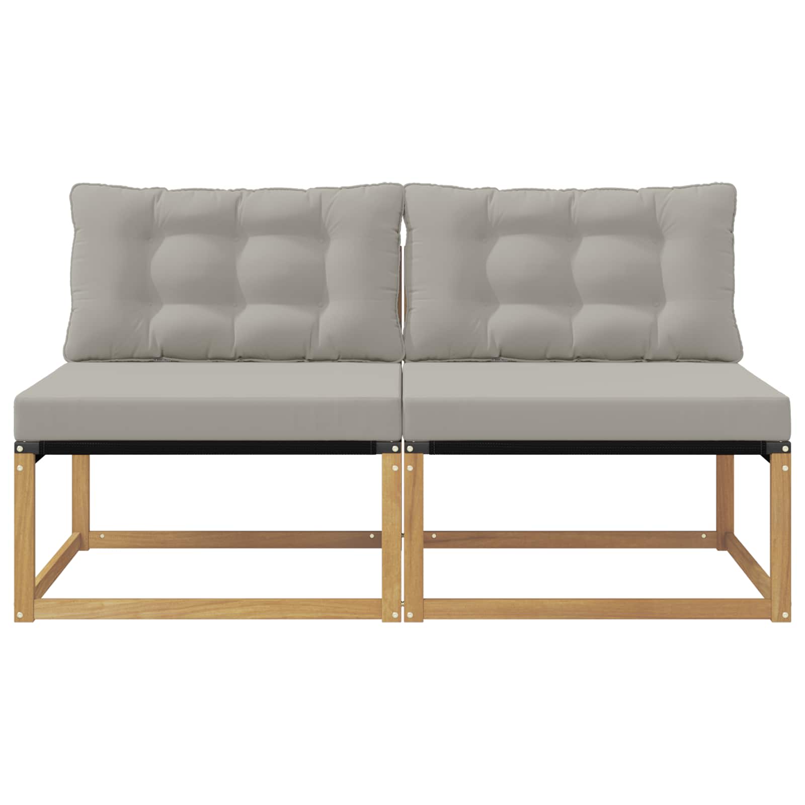 Buiten Midden Sofa Massief Acaciahout en Textilene Wit