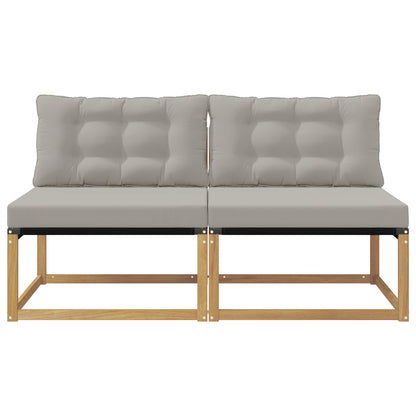 Buiten Midden Sofa Massief Acaciahout en Textilene Wit