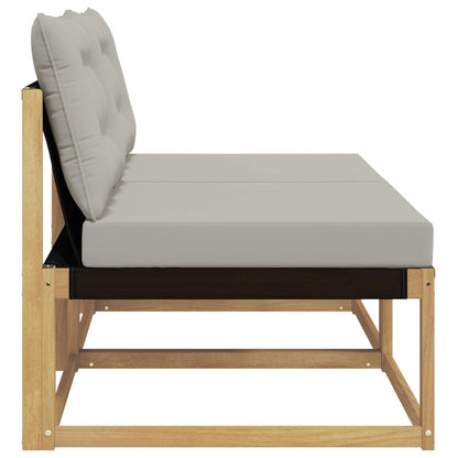 Buiten Midden Sofa Massief Acaciahout en Textilene Wit