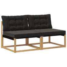 Buiten Midden Sofa Massief Acaciahout en Textilene Wit