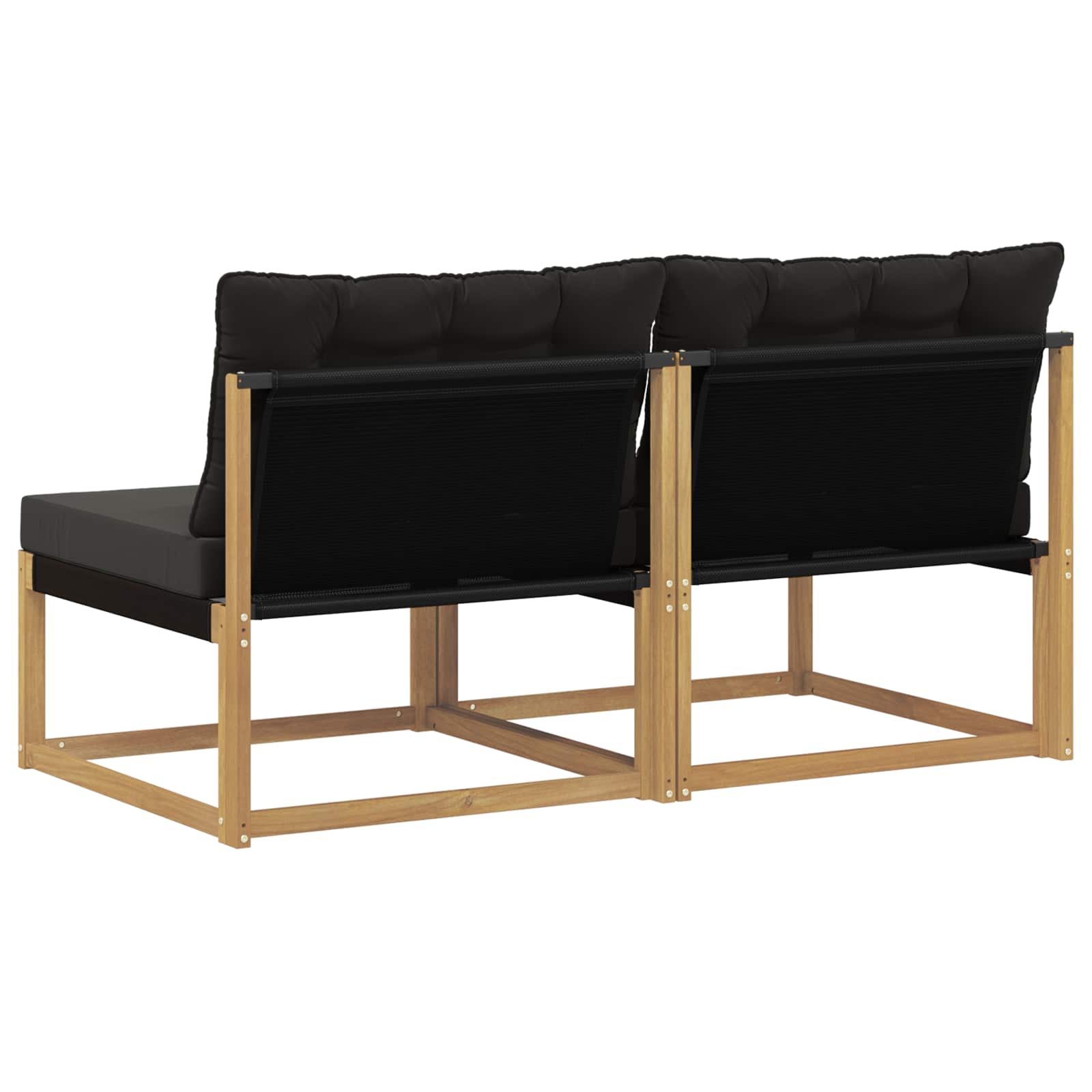 Buiten Midden Sofa Massief Acaciahout en Textilene Wit