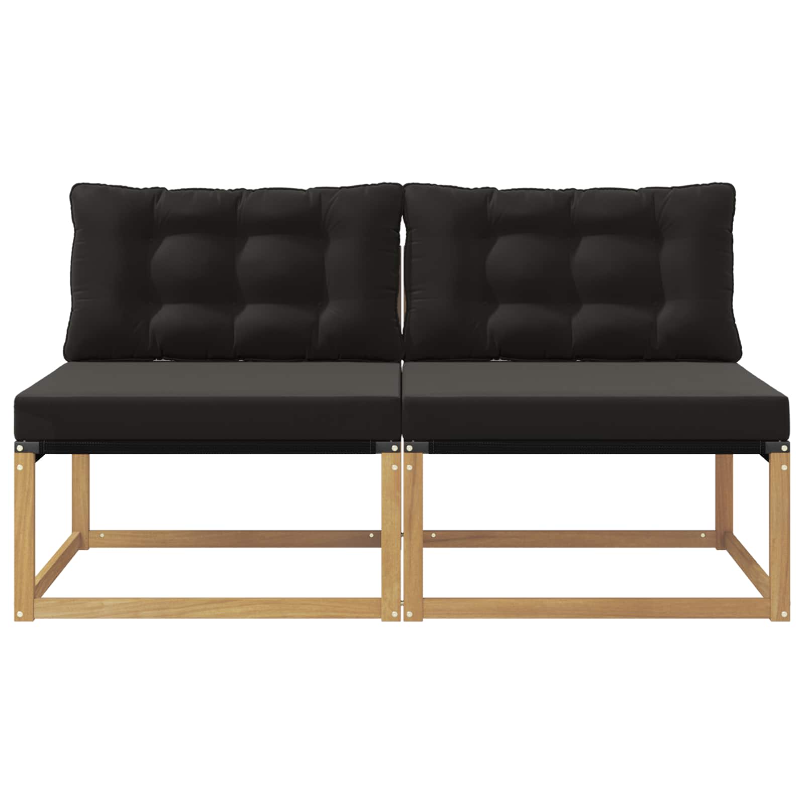 Buiten Midden Sofa Massief Acaciahout en Textilene Wit