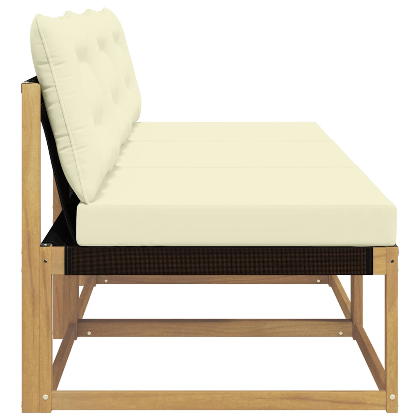 Buiten Midden Sofa Massief Acaciahout en Textilene Wit