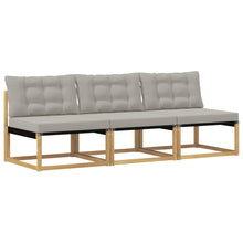 Buiten Midden Sofa Massief Acaciahout en Textilene Wit