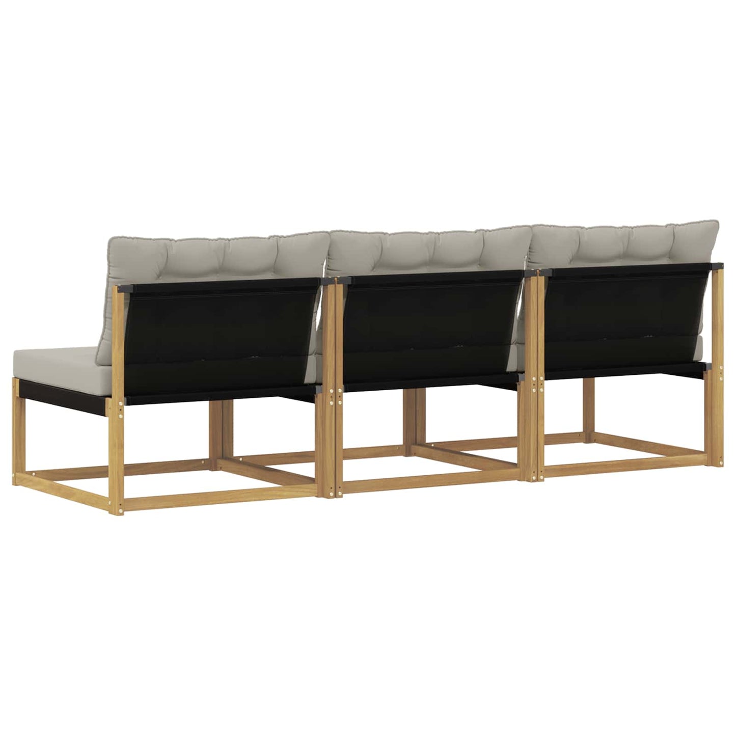 Buiten Midden Sofa Massief Acaciahout en Textilene Wit