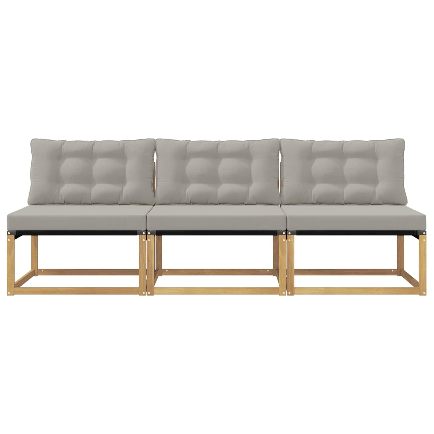 Buiten Midden Sofa Massief Acaciahout en Textilene Wit