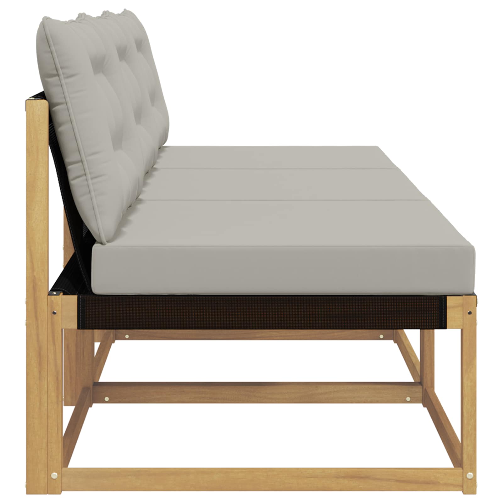 Buiten Midden Sofa Massief Acaciahout en Textilene Wit