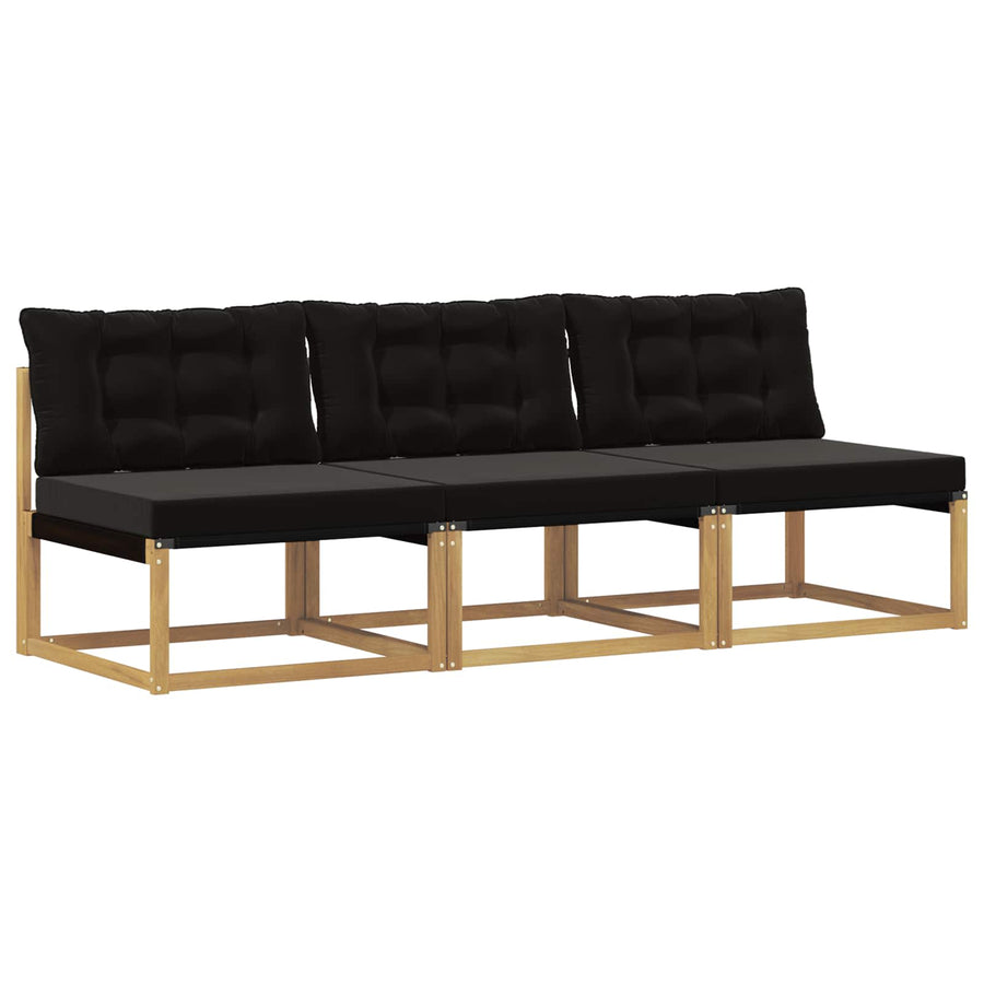 Buiten Midden Sofa Massief Acaciahout en Textilene Wit