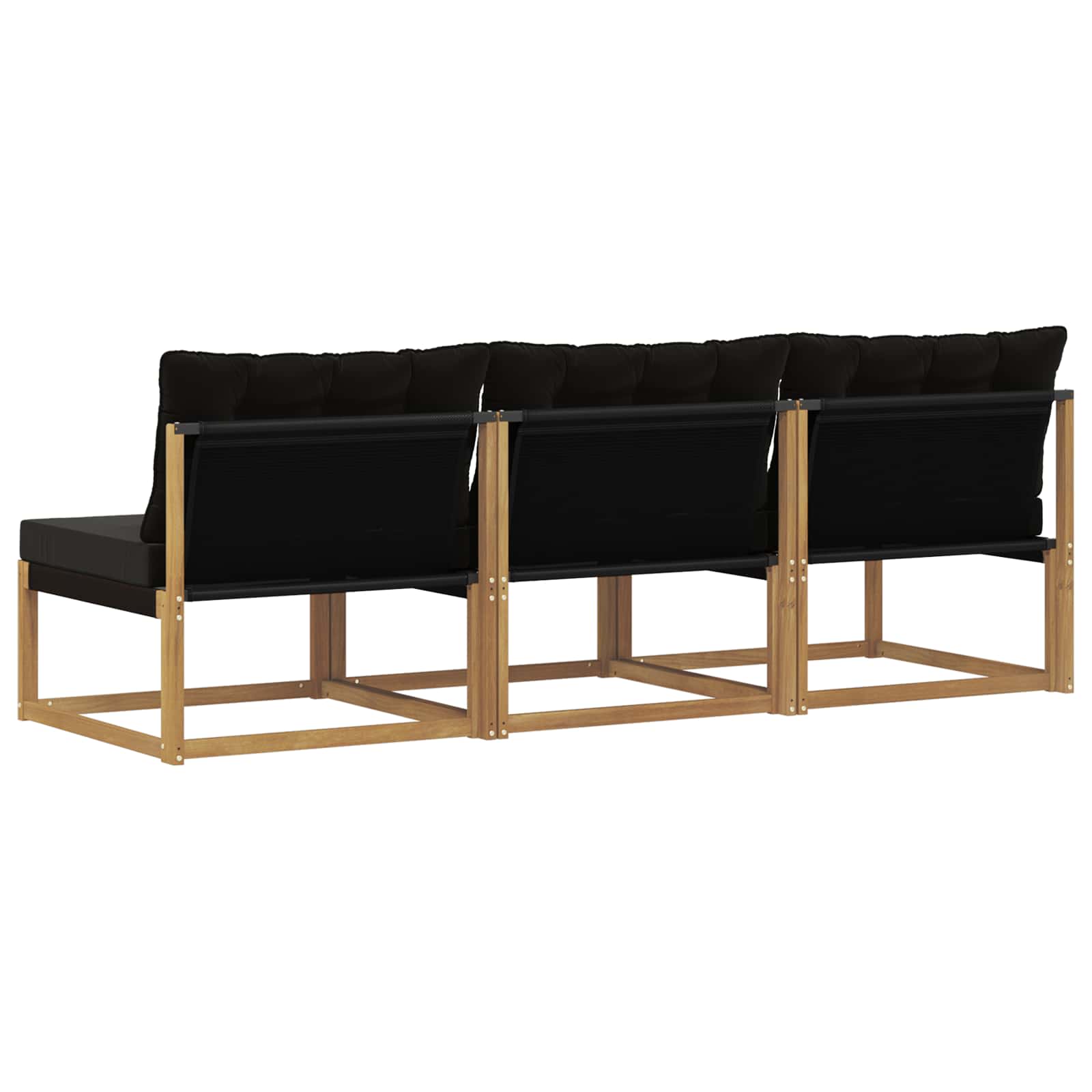 Buiten Midden Sofa Massief Acaciahout en Textilene Wit