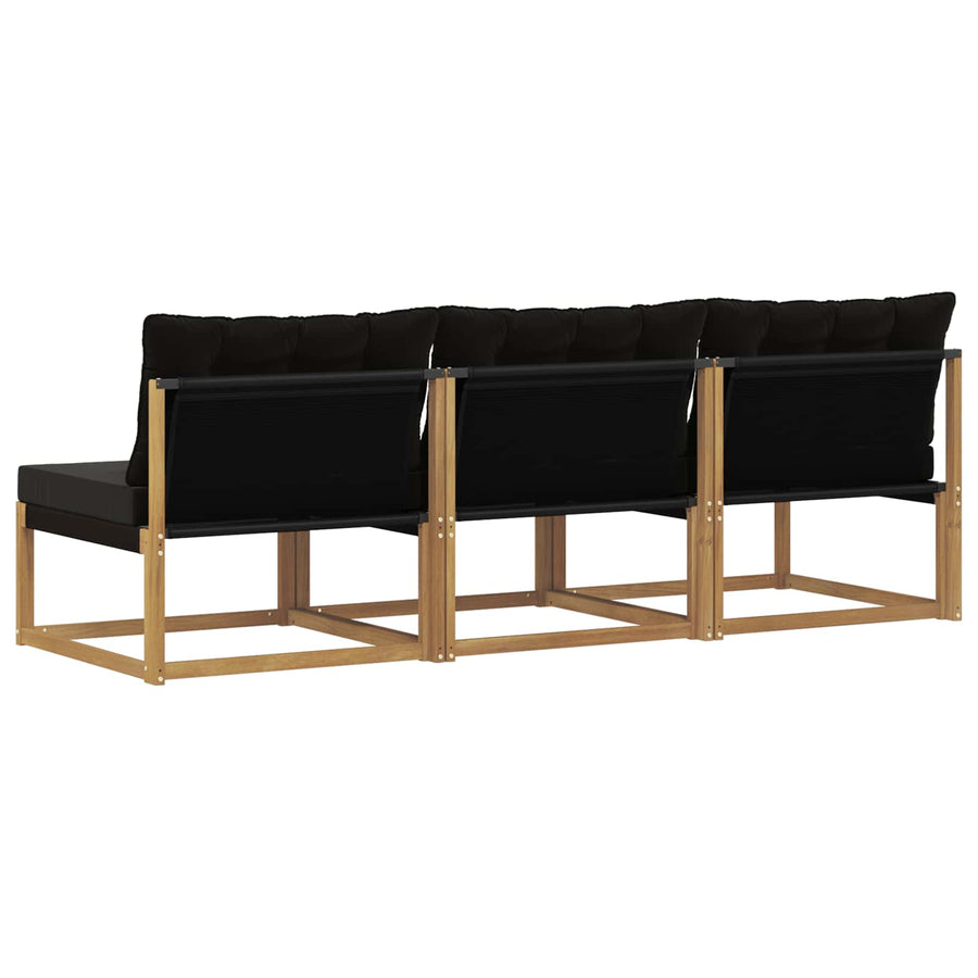 Buiten Midden Sofa Massief Acaciahout en Textilene Wit