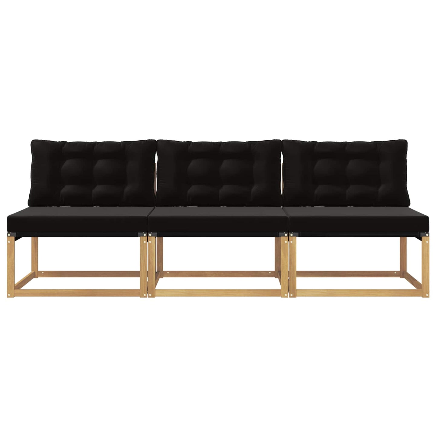 Buiten Midden Sofa Massief Acaciahout en Textilene Wit