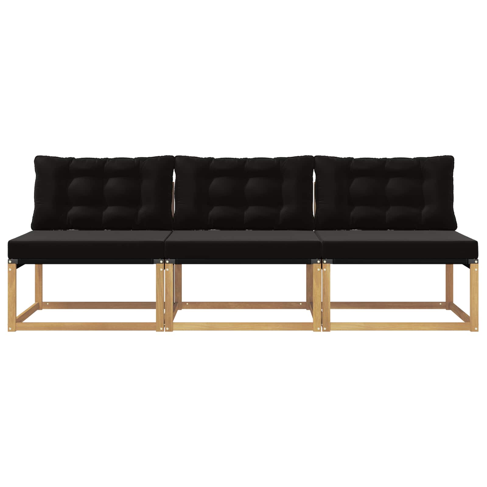 Buiten Midden Sofa Massief Acaciahout en Textilene Wit