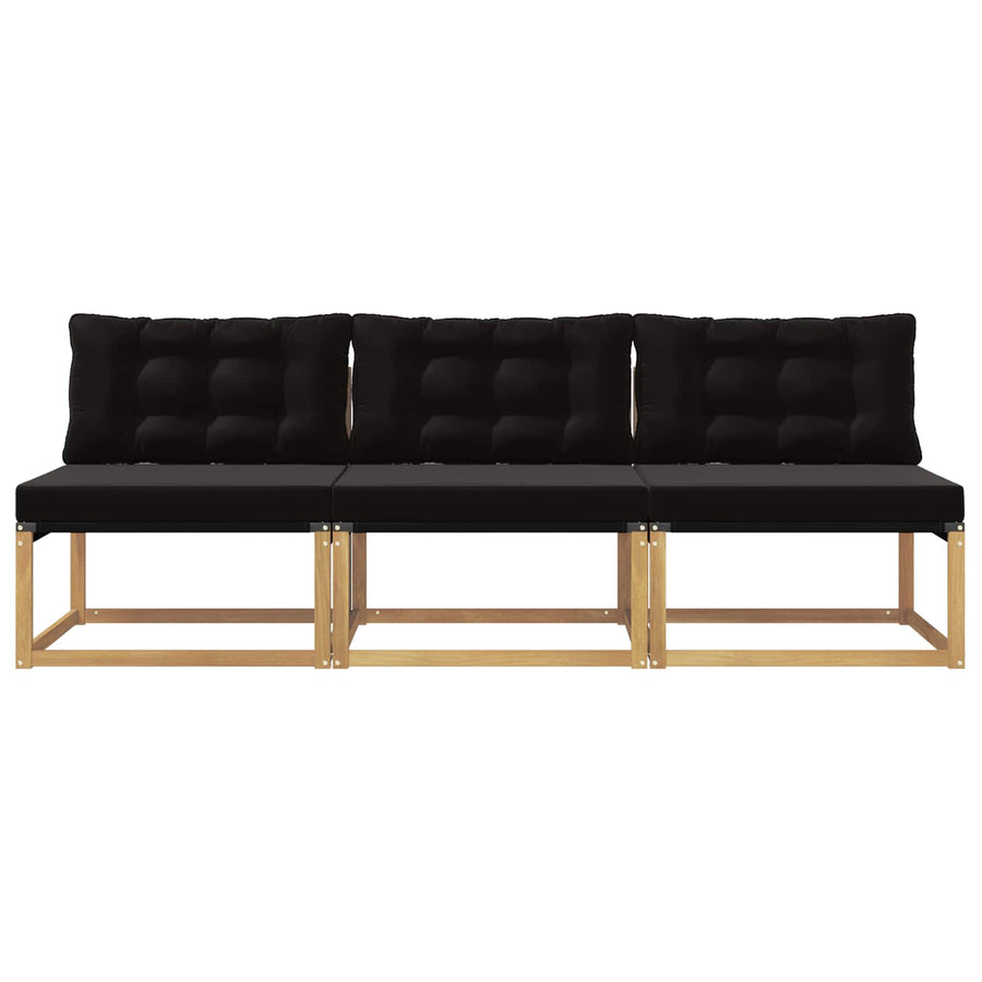 Buiten Midden Sofa Massief Acaciahout en Textilene Wit