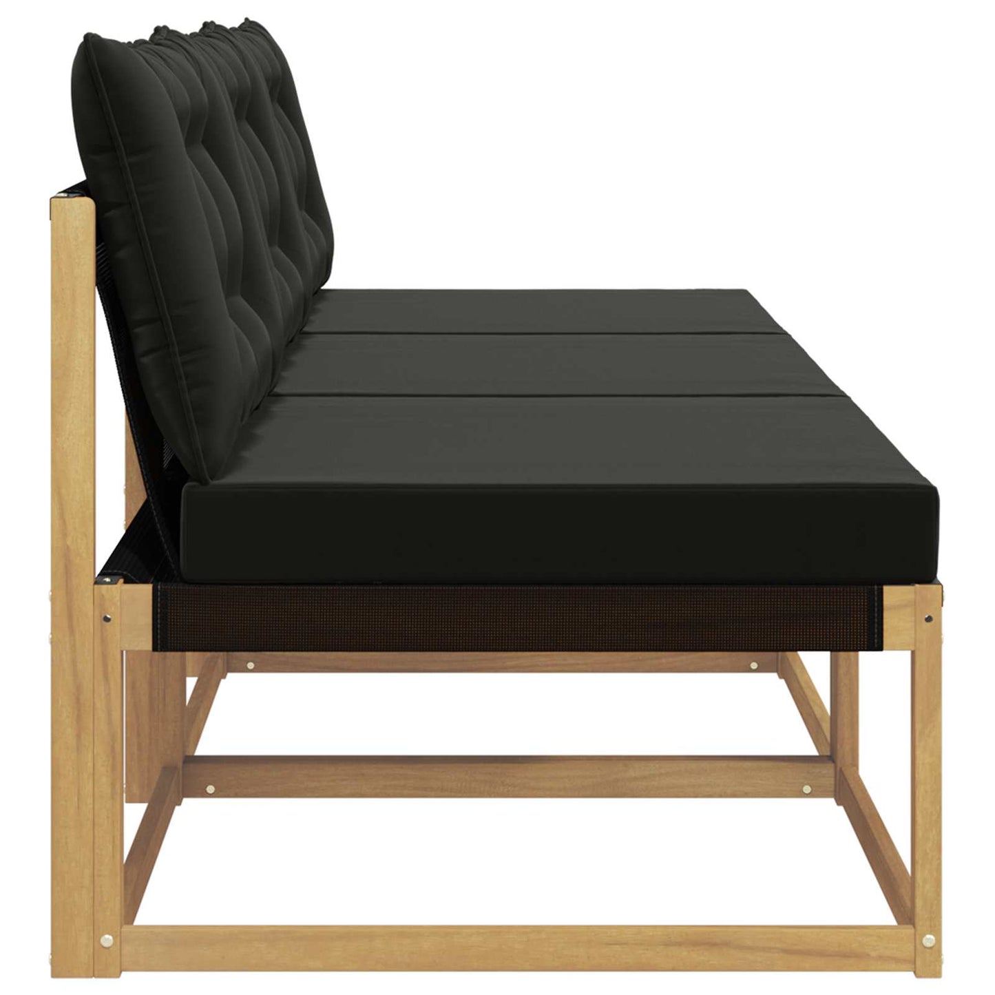 Buiten Midden Sofa Massief Acaciahout en Textilene Wit