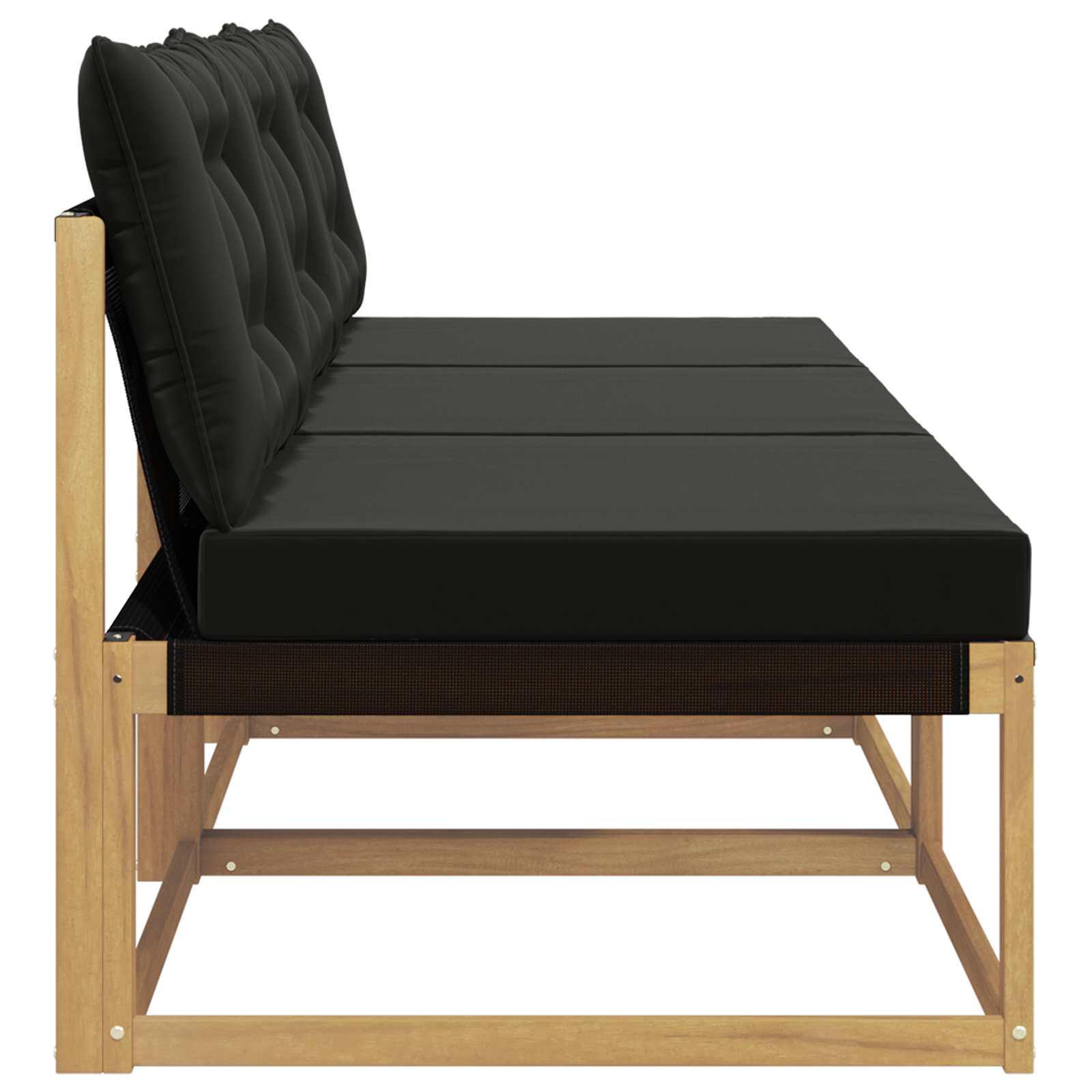 Buiten Midden Sofa Massief Acaciahout en Textilene Wit