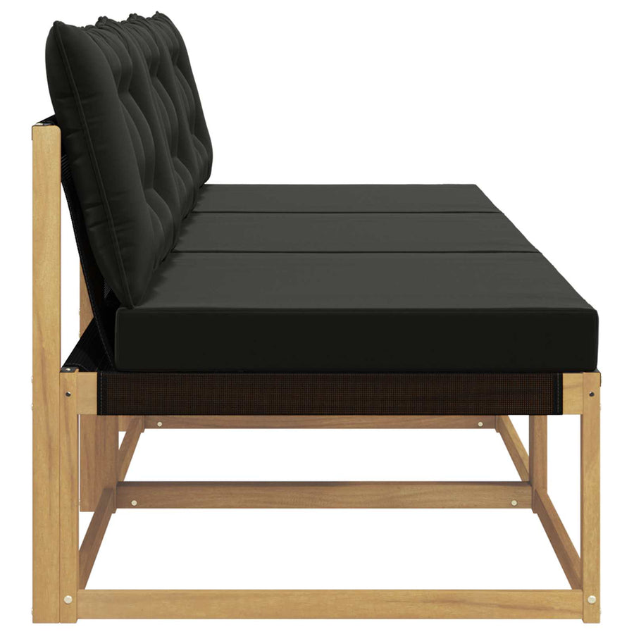 Buiten Midden Sofa Massief Acaciahout en Textilene Wit