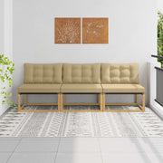Modulaire tuinbank massief acaciahout textilene wit