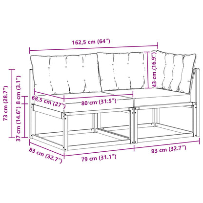 Sectie Sofa Eenheden met kussen Wit 162,5 x 83 x 73 cm