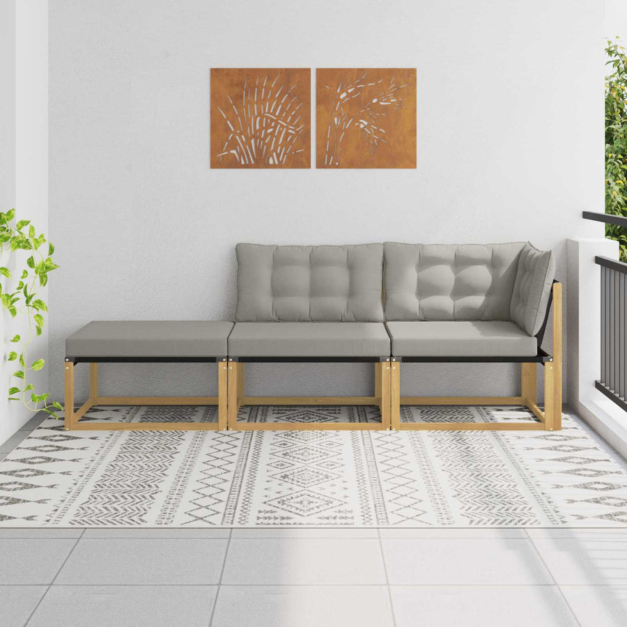 Buiten bankenset Wit en Lichtgrijs 241,5 x 83 x 73 cm
