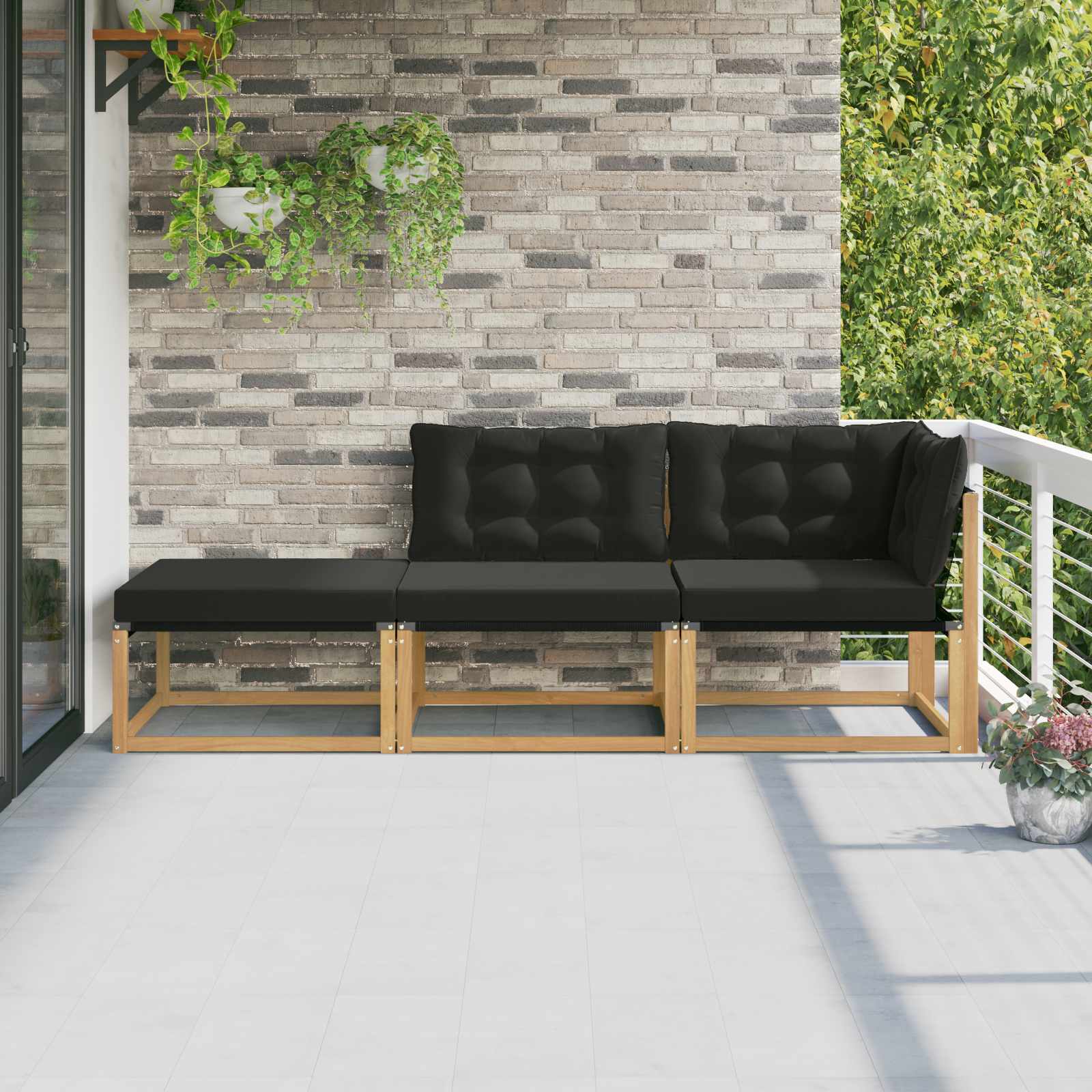 Sectie Sofa Eenheden met kussen Wit 241,5 x 83 x 73 cm