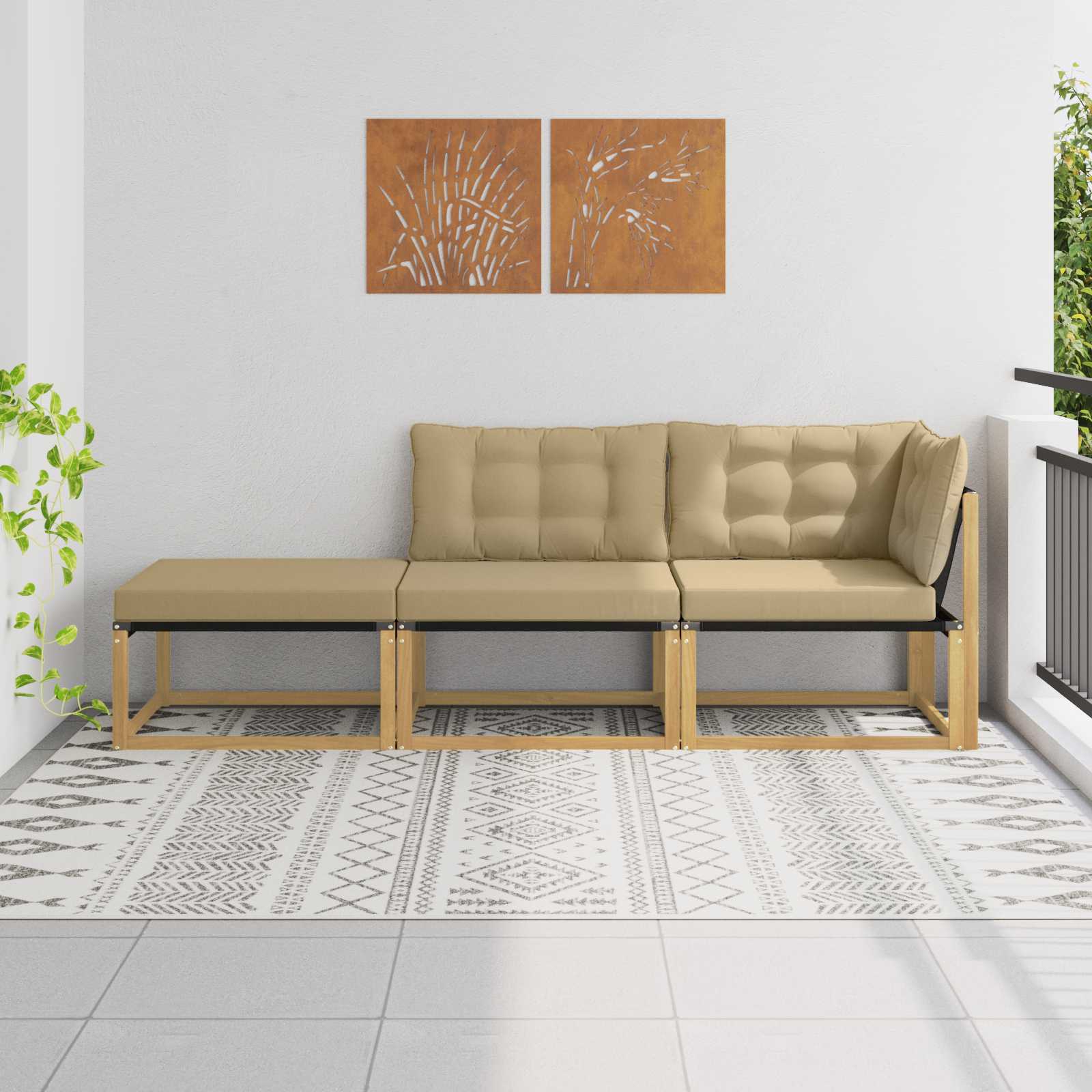 Sectie Sofa Eenheden met kussen Wit 241,5 x 83 x 73 cm
