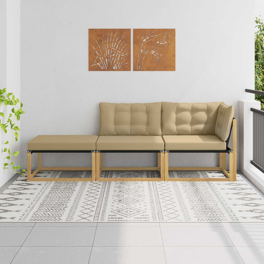 Sectie Sofa Eenheden met kussen Wit 241,5 x 83 x 73 cm
