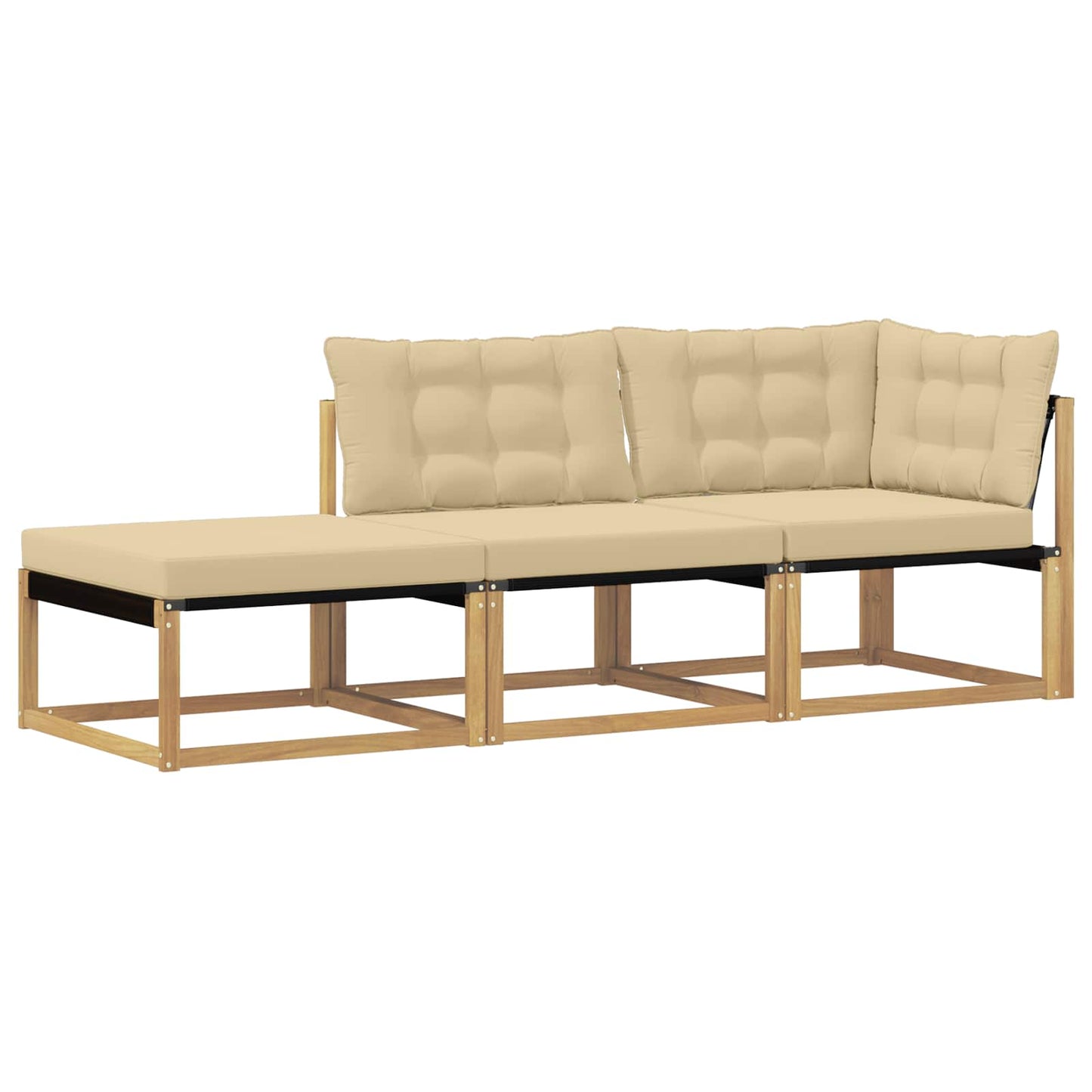 Sectie Sofa Eenheden met kussen Wit 241,5 x 83 x 73 cm