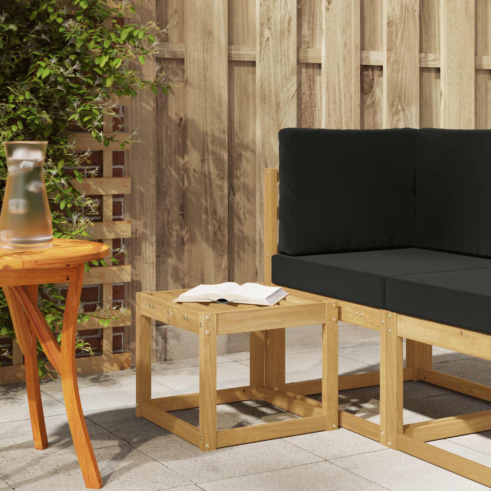 Buitenstoolbank Wit 43 x 43 x 37 cm Massief Acaciahout