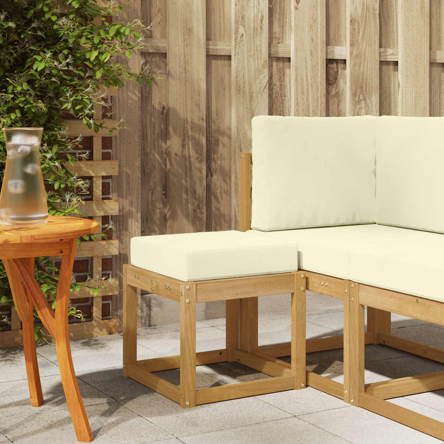 Buitenstoolbank Wit 43 x 43 x 45 cm Massief Acaciahout