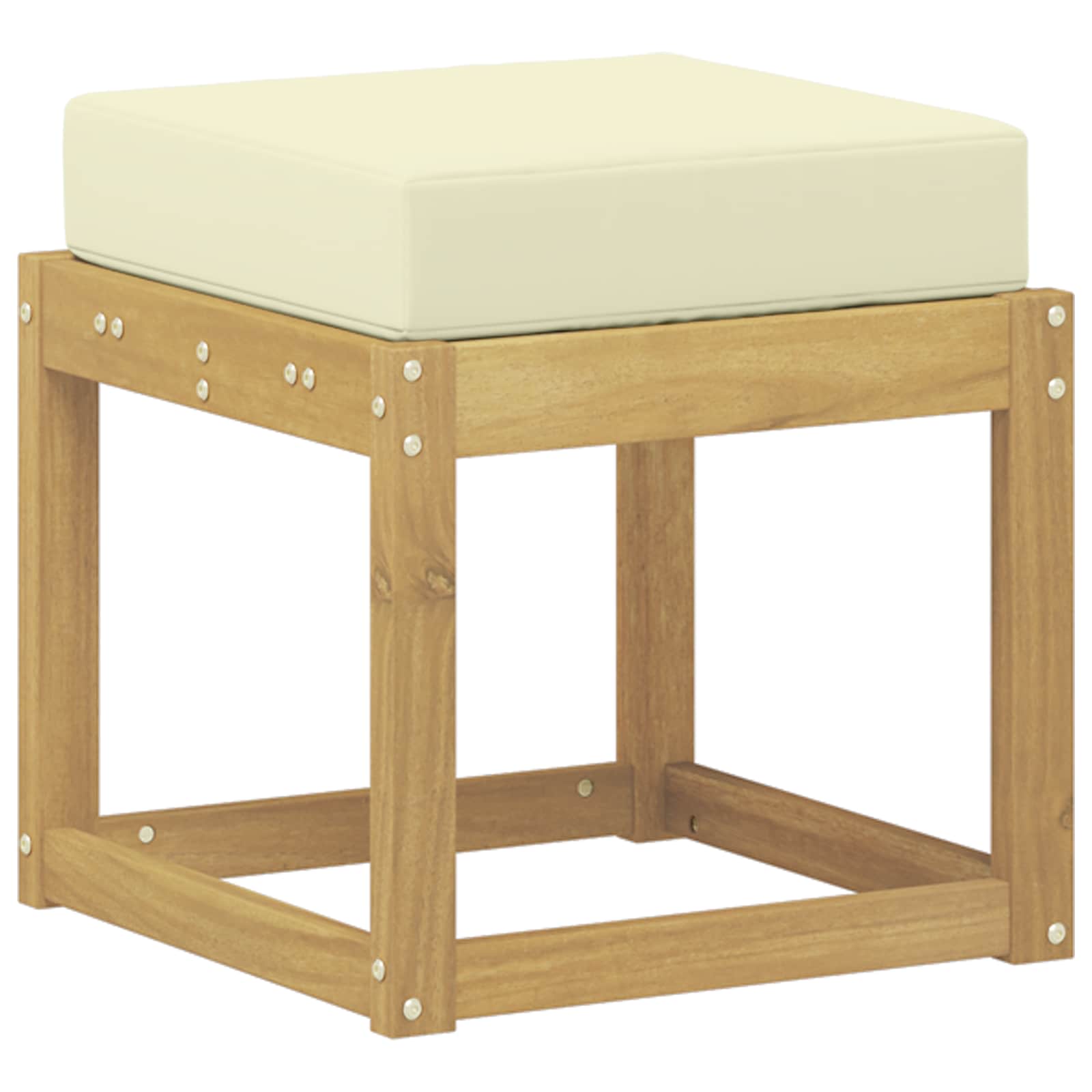 Buitenstoolbank Wit 43 x 43 x 45 cm Massief Acaciahout