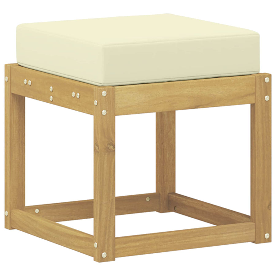 Buitenstoolbank Wit 43 x 43 x 45 cm Massief Acaciahout