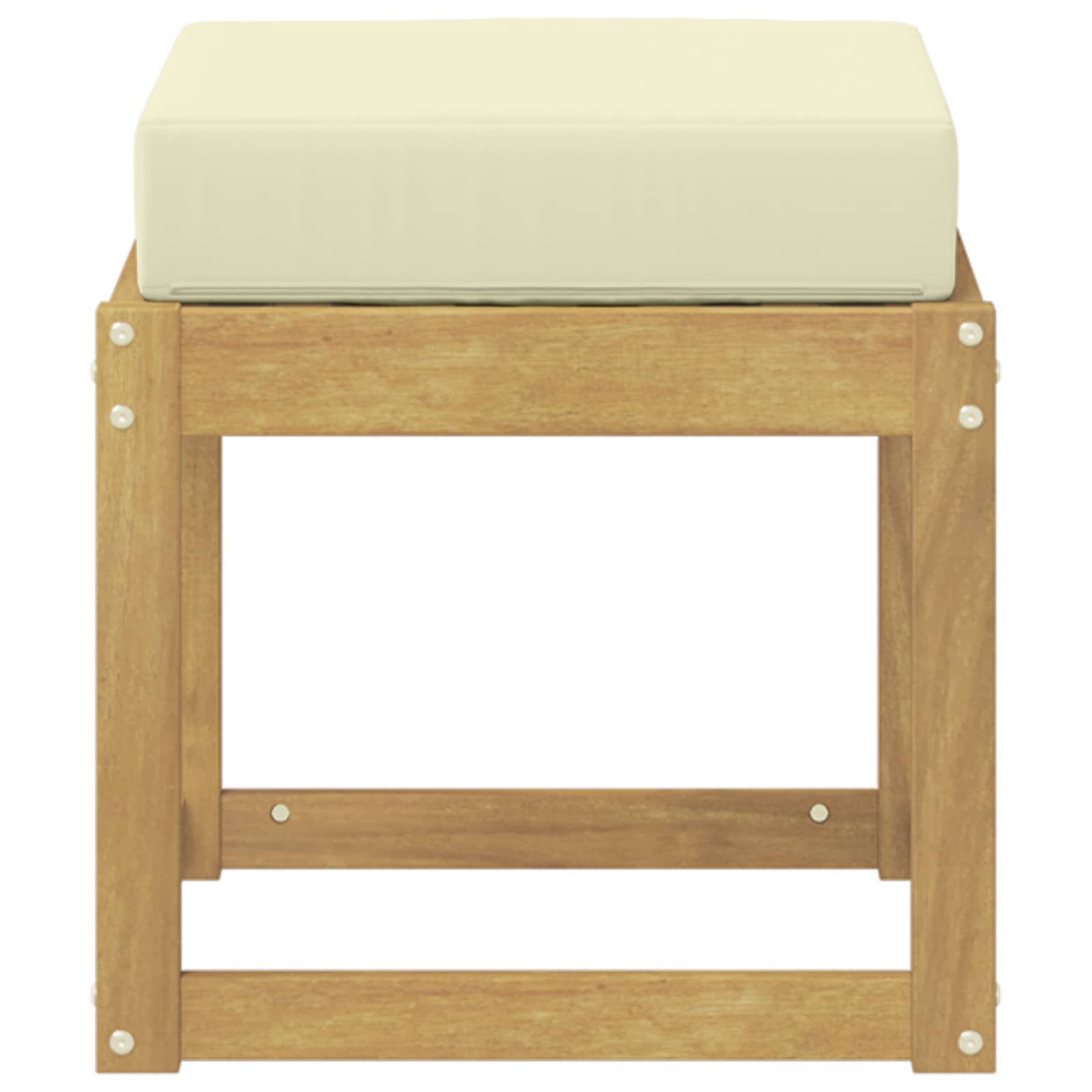 Buitenstoolbank Wit 43 x 43 x 45 cm Massief Acaciahout