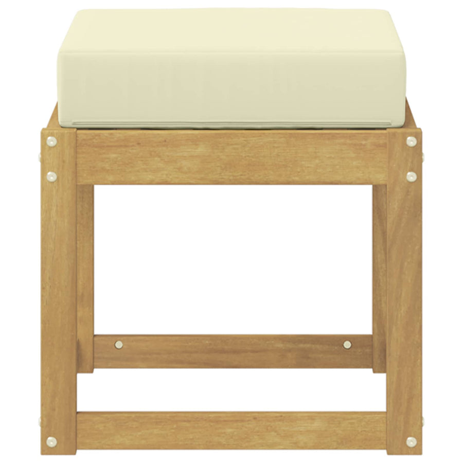 Buitenstoolbank Wit 43 x 43 x 45 cm Massief Acaciahout