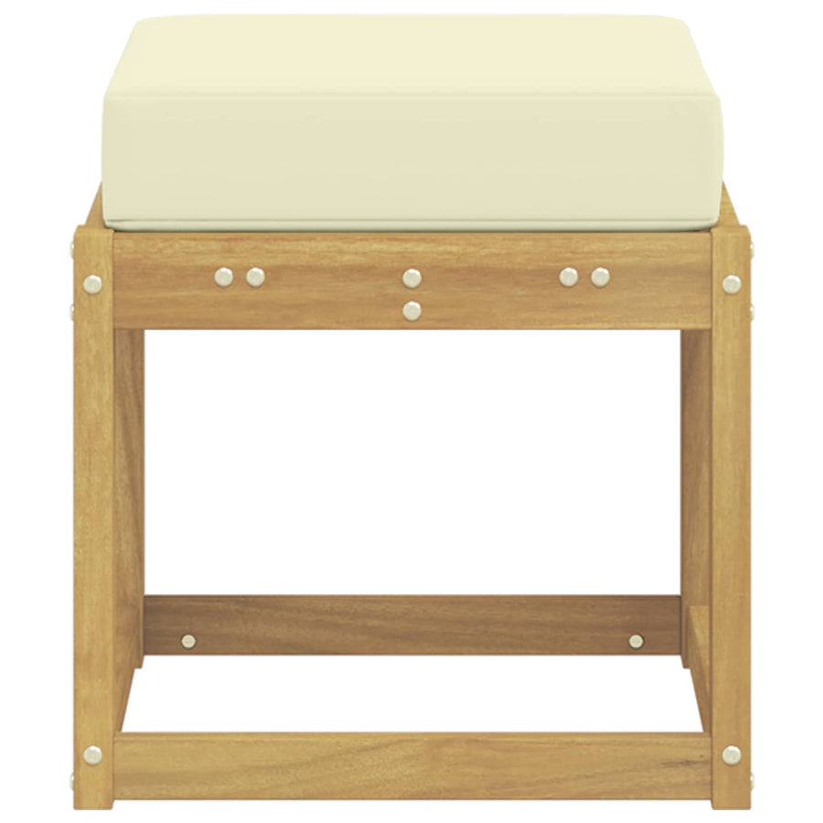 Buitenstoolbank Wit 43 x 43 x 45 cm Massief Acaciahout