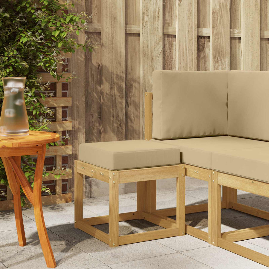 Buitenstoolbank Wit 43 x 43 x 45 cm Massief Acaciahout