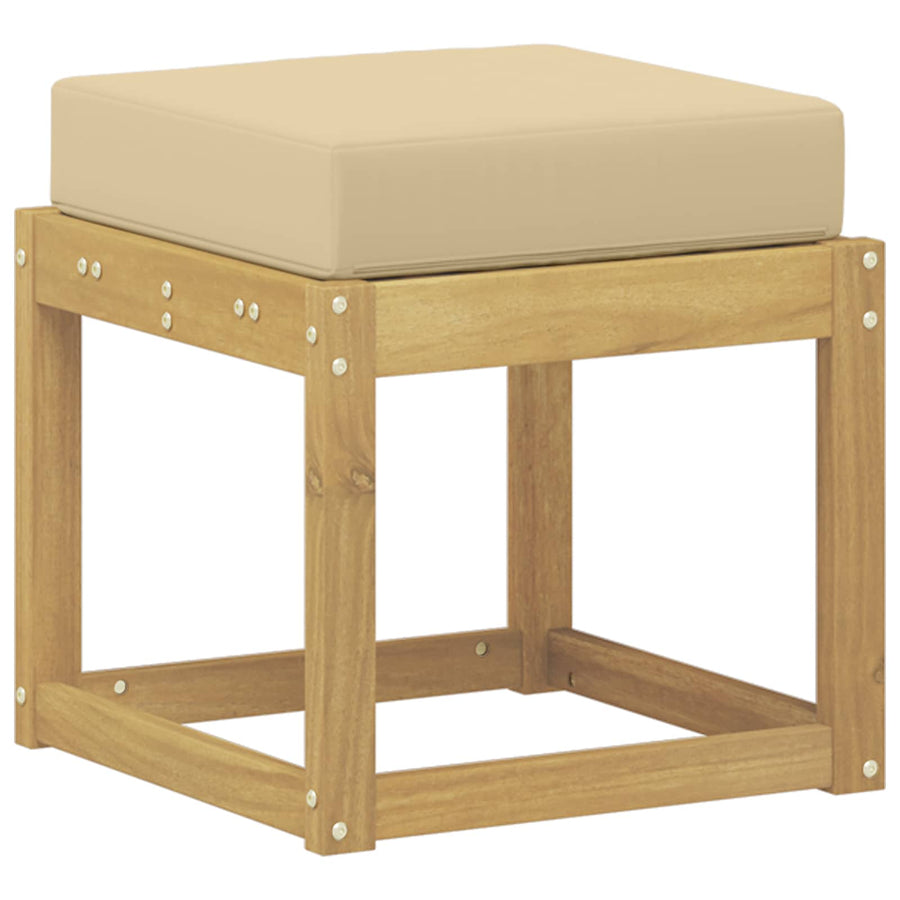 Buitenstoolbank Wit 43 x 43 x 45 cm Massief Acaciahout