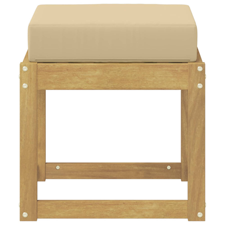 Buitenstoolbank Wit 43 x 43 x 45 cm Massief Acaciahout