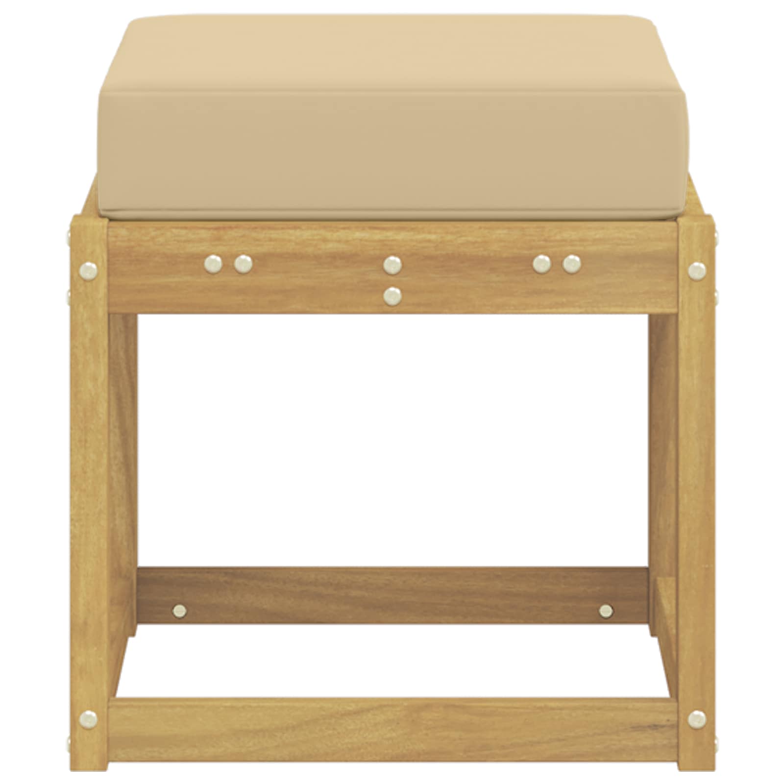 Buitenstoolbank Wit 43 x 43 x 45 cm Massief Acaciahout