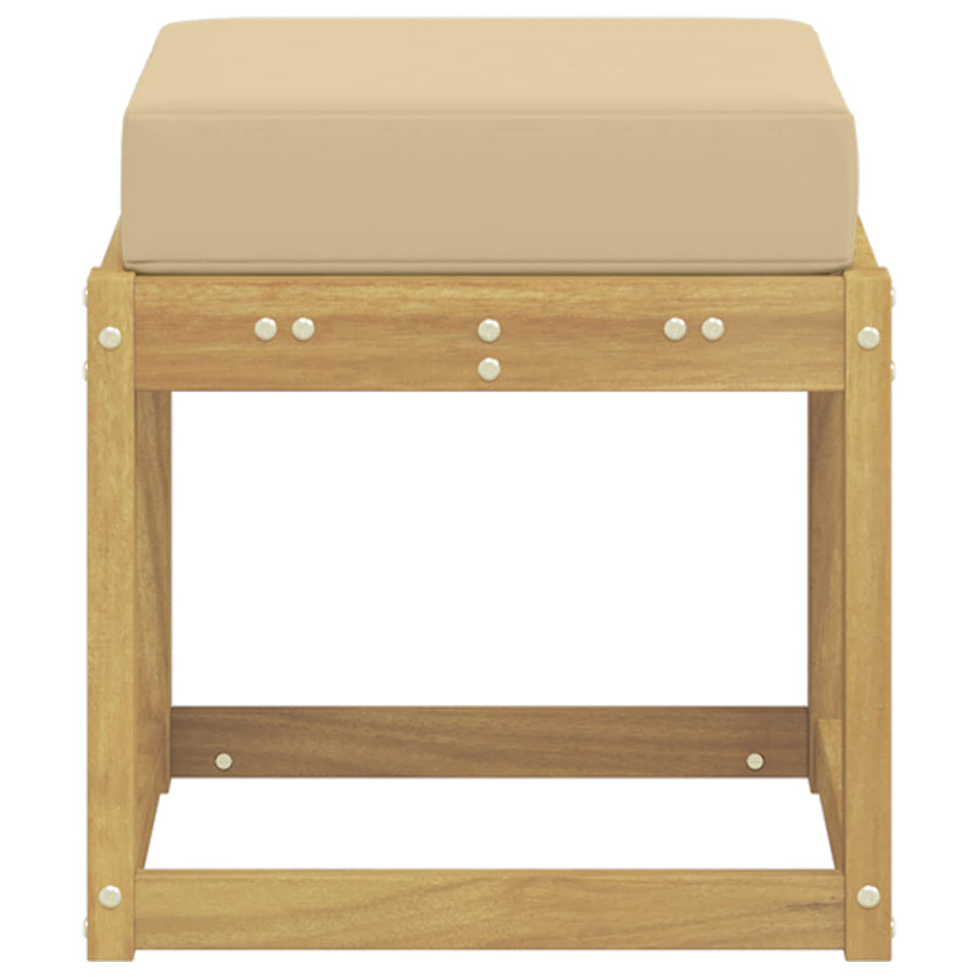 Buitenstoolbank Wit 43 x 43 x 45 cm Massief Acaciahout